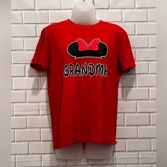 MINNIE MOUSE short sleeve red grandma shirt/size M - Picture 3 of 4